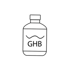 GHB bottle outline icon. linear style sign for mobile concept and web design. Drugs simple line vector icon. Symbol, logo illustration. Pixel perfect vector graphics