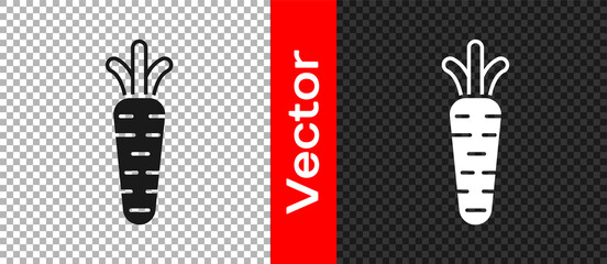 Black Carrot icon isolated on transparent background. Vector