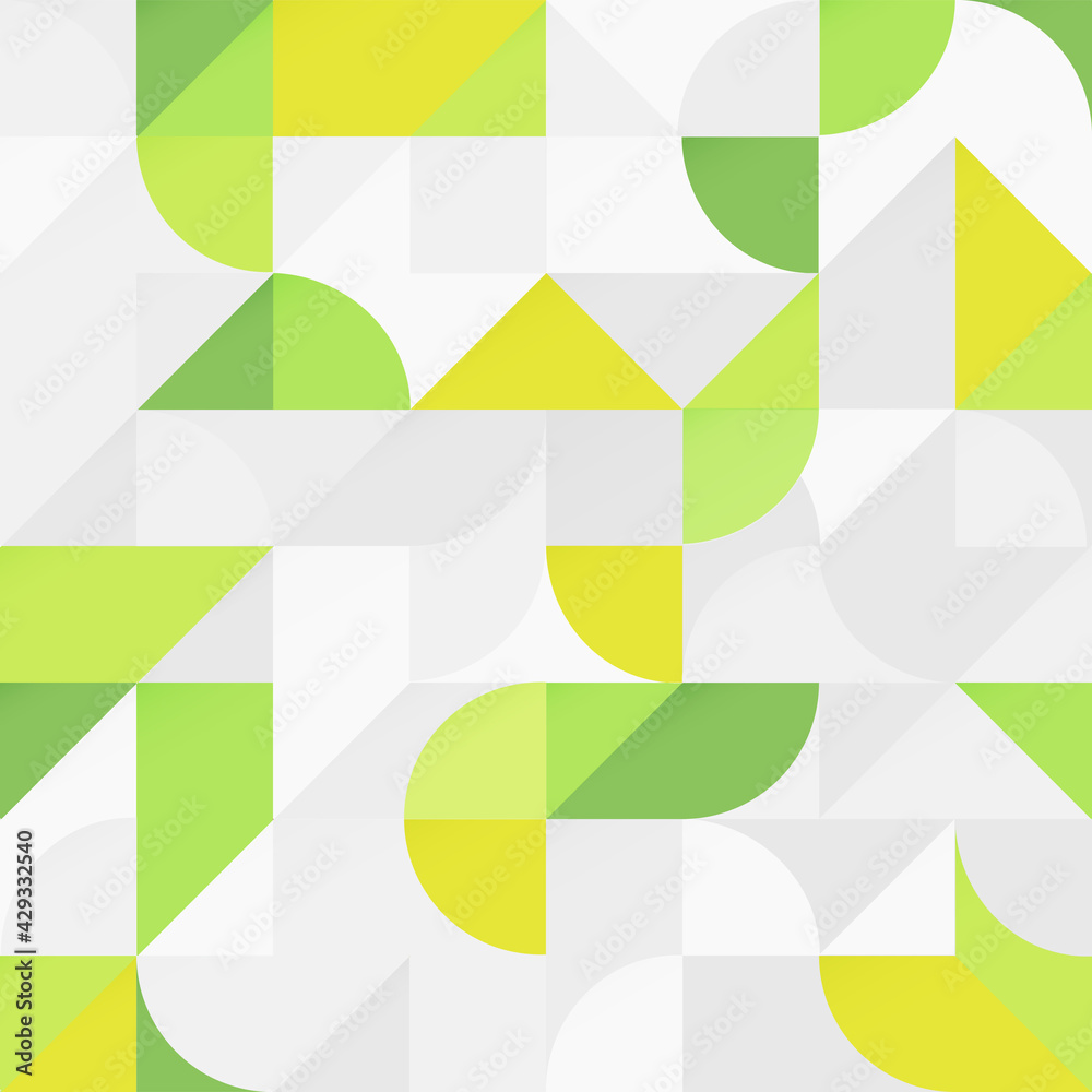 Poster green abstract geometric shapes background. seamless vector