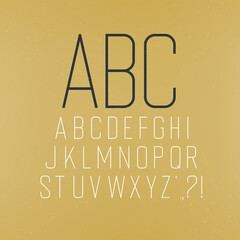 Abstract gothic alphabet. Vector typeface set. Thin condensed - 429332531