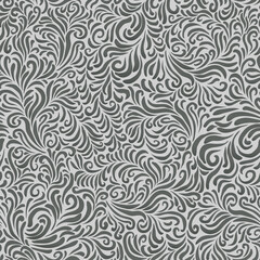 Grayscale foliage seamless pattern. Vector background