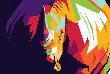 Rhinoceros Art portrait in WPAP style. isolated style. eps file