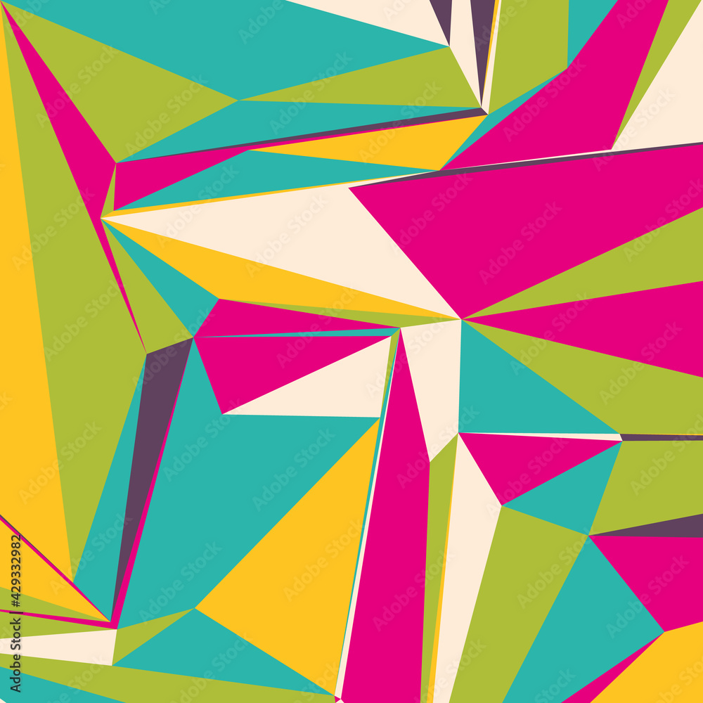 Aufkleber Abstract background with colorful triangles for magazines, booklets or mobile lock screen