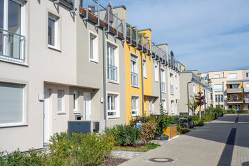 Fototapeta na wymiar Modern serial houses seen in Berlin, Germany
