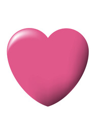 半立体のハートマークのイラスト