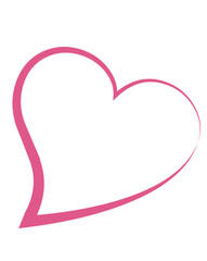 斜めになった一筆書きの線画ハート