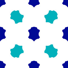 Blue Leather icon isolated seamless pattern on white background. Vector