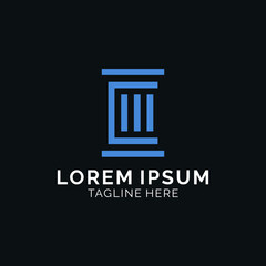 Modern minimalist attorney and law logo design