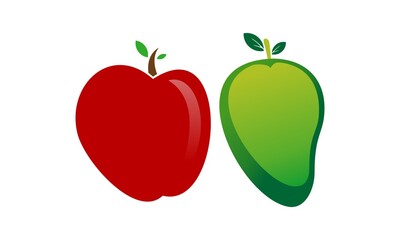 fruit mango and apple vector