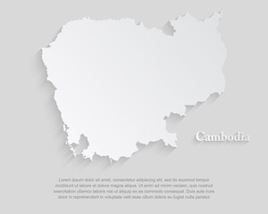 Vector simple template Asia country map Cambodia