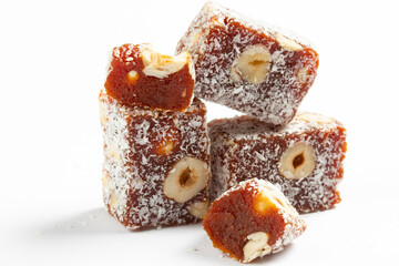 It is located dessert of Adana and Mersin cities in Turkey. Traditional turkish dessert cezerye. Turkish delight.