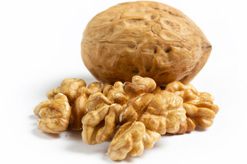Walnut isolated on white background.