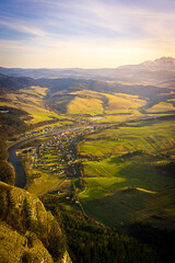 Sunset in Pieniny from Trzy Korony. Sromowce Niżne, Poland © K. Skubala