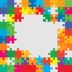 Vector banner background made pieces puzzle jigsaw