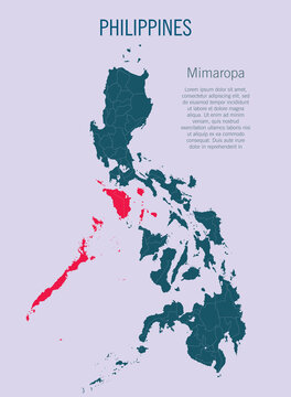 Philippines map and region Mimaropa, Asia, Oceania