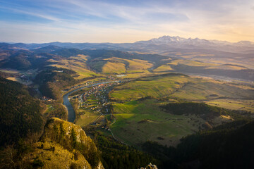 Sunset in Pieniny from Trzy Korony. Sromowce Niżne, Poland © K. Skubala