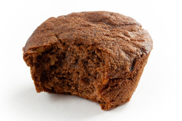 Cocoa cake on a white background.