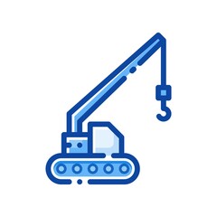 crane icon in filled line style isolated on white background. EPS 10