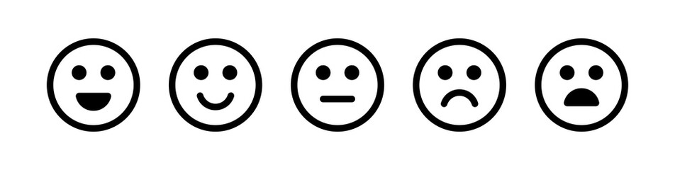 Fototapeta premium Ranking satisfaction. Feedback in the form of emotion excellent, good, normal, bad, awful vector illustration.