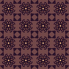 brown mandala art seamless pattern floral creative design background vector illustration