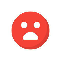 Shocked face emoji. Surprise, frightened, afraid icon symbol.