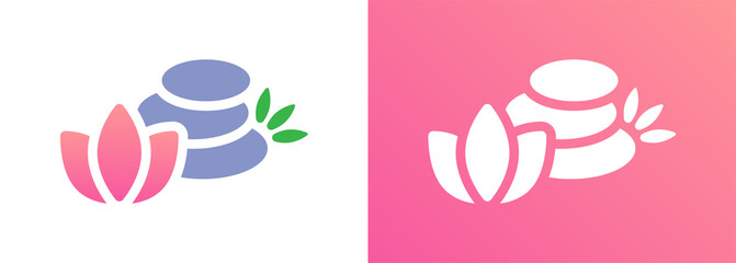 Spa and massage stones vector icon. Relax and wellness symbol