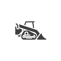 Mini excavator vector icon
