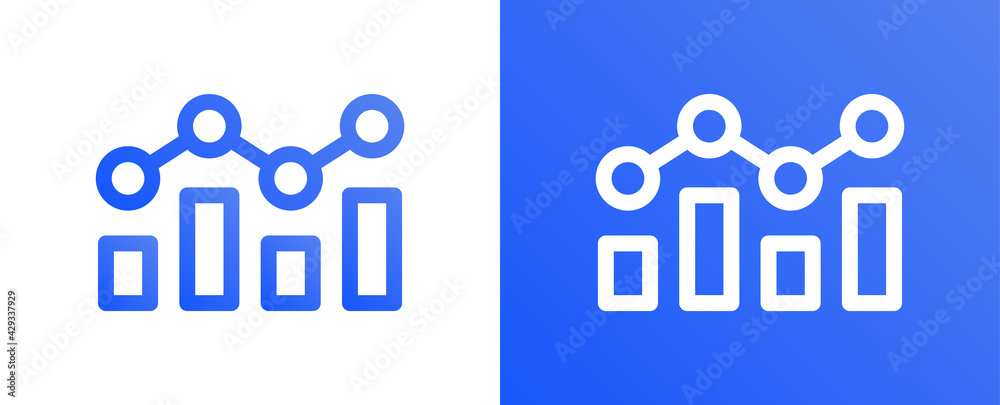 Aufkleber Data analytics graph or statistic chart icon.