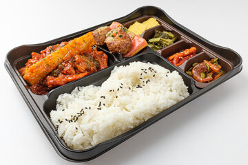 Korean lunch box on white background