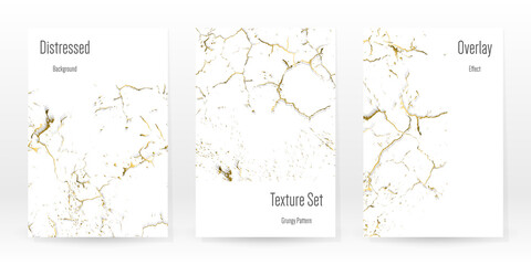 Elegant Gold Texture Set. Marble Business Card.