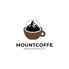 Mount Coffee logo vector icon illustration hipster style for your business