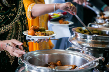 Authentic Indian food and snacks close up