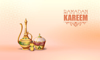 vector illustration of Islamic celebration background with text Ramadan Kareem