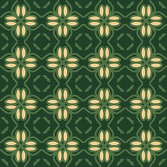 green olive yellow mandala art seamless pattern floral creative design background vector illustration