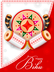 vector illustration of Happy Bihu festival of Assam celebrated for Happy New Year of Assamese - 429340573