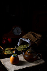 Prepare yerba mate with calabash and bombilla