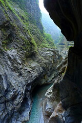 Jiuqudong Tunnel of Nine Turns in Taroko National Park in Xiulin, Hualien, Taiwan 
