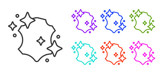 Black line Leather icon isolated on white background. Set icons colorful. Vector