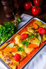 polish cabbage rolls with tomato sauce