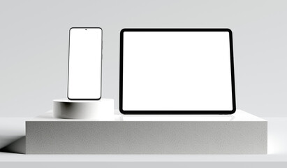 Isolated Devices Mockup - 3d rendering.