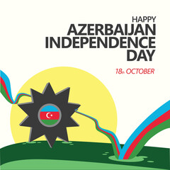 Azerbaijan independence day vector illustration