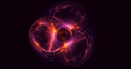 3D rendering abstract multicolor fractal light background