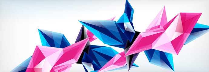 Vector 3d triangles and pyramids abstract background for business or technology presentations, internet posters or web brochure covers