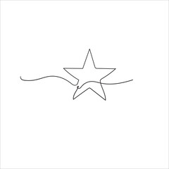 hand draw doodle stars illustration in continuous line arts style vector