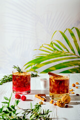 Refreshing espresso and tonic summer drinks