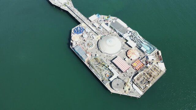 Brighton UK overhead birds eye view  Aerial 2021 footage 4K
