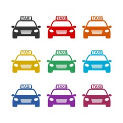 Fototapeta premium Taxi icon isolated on white background color set
