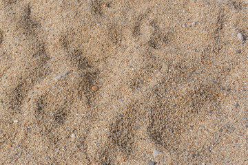 Closeup of light brown beach pebble sand