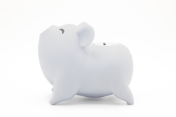 Piggy bank on white background. Finance, saving money concept.