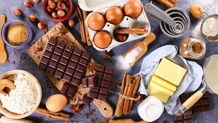 baking food ingredient for chocolate cake